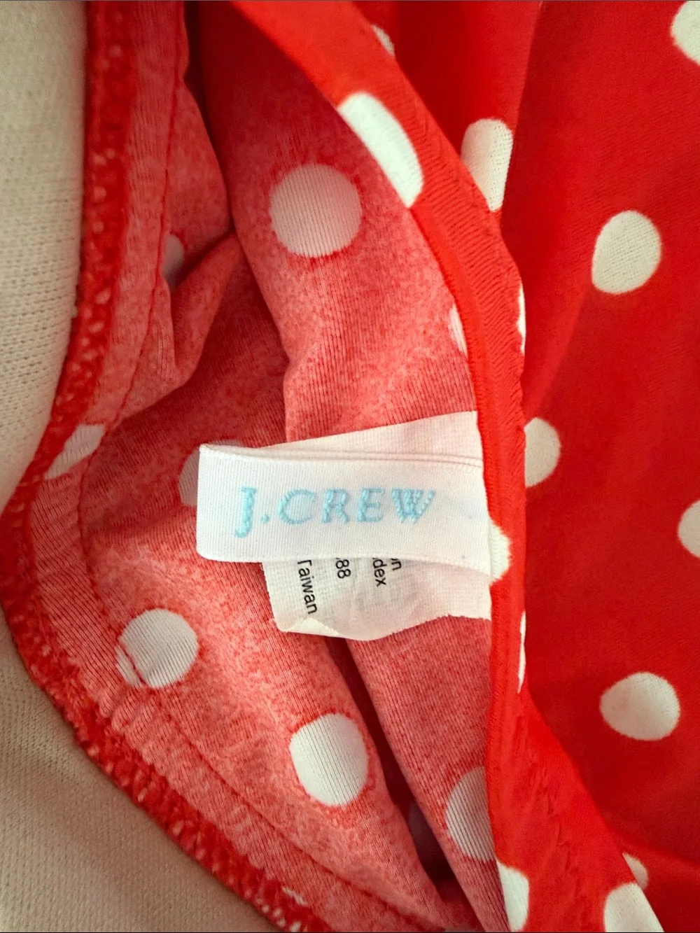 J. Crew Red and White Polka Dot Tankini Set